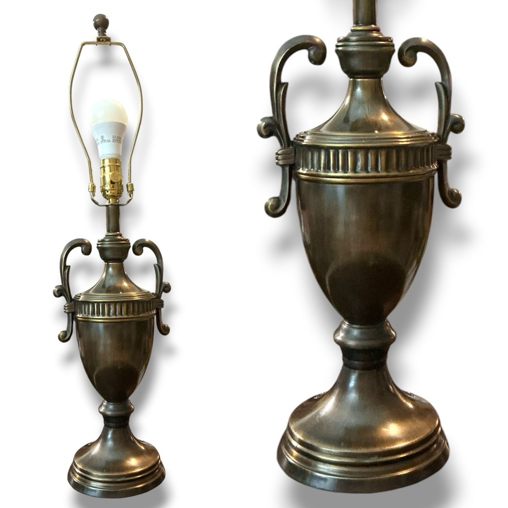 Vintage Stiffel Brass Urn Table Lamp Trophy Base Hollywood Regency Neoclassical